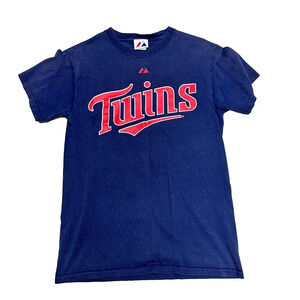 Minnesota Twins‎ T-Shirt Mens Sz S Mauer 7 Cotton Blue Short Sleeve Casual Wear